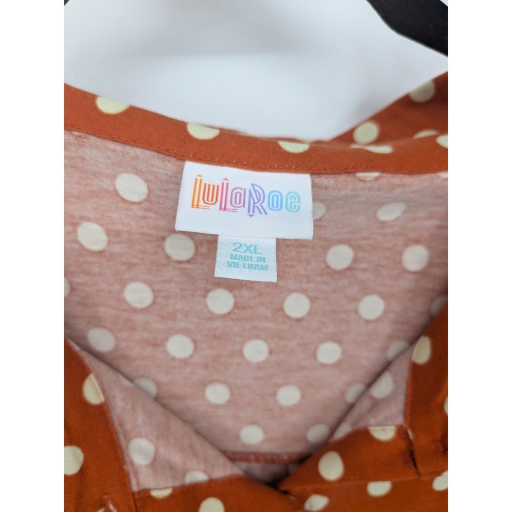 LuLaRoe Valentina Button Down Bundle Women 2XL Floral Polka Dot Fall Lot of 2 - Picture 5 of 8